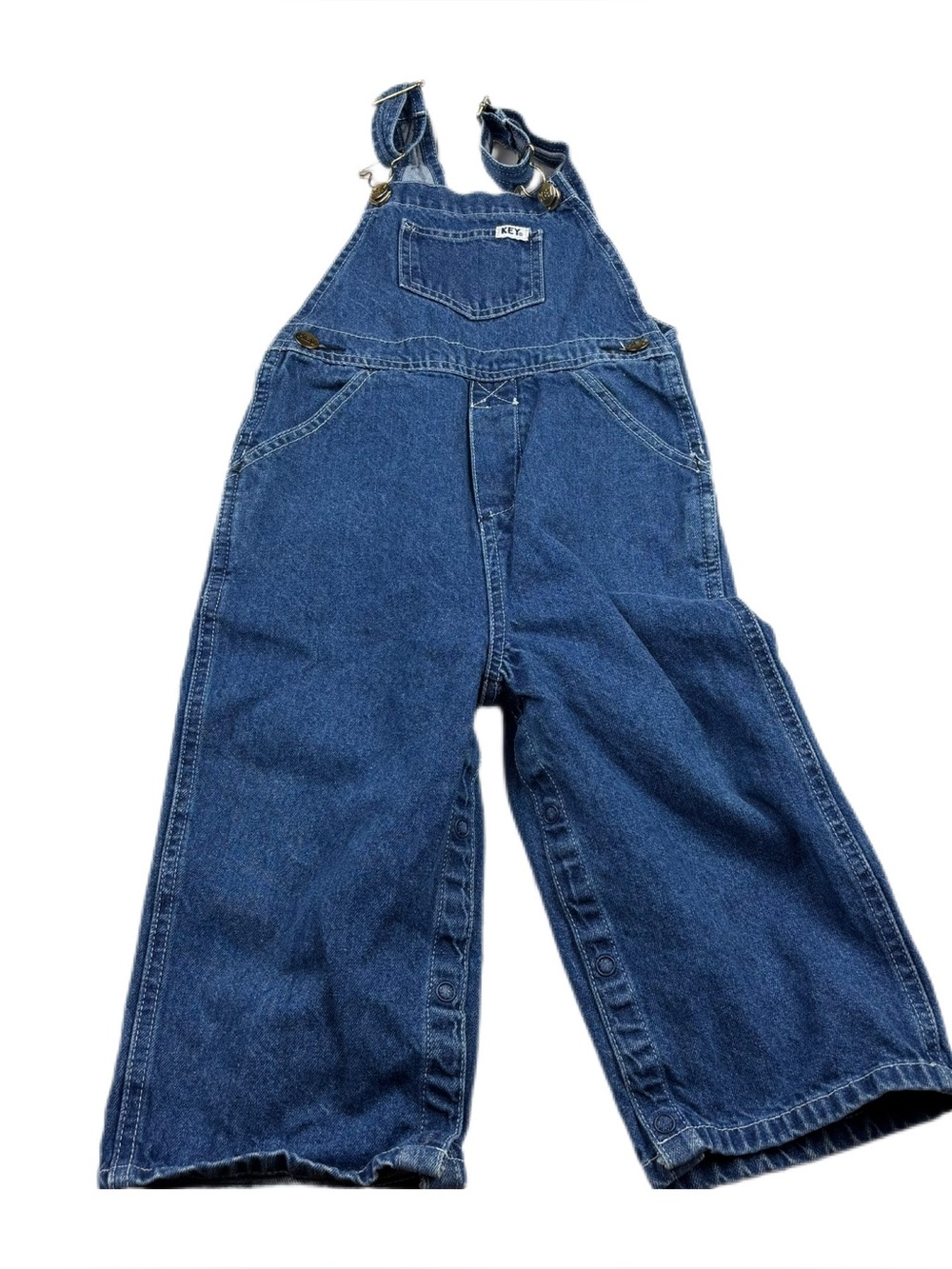 Key Blue Denim Cotton Overalls Kids Unisex Size 24 months
